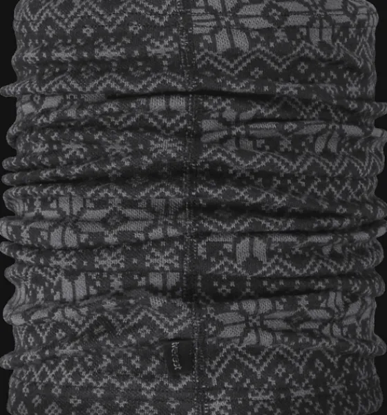 jacquard_wool_neck_warmer_2.webp Everest Outdoor Halsduk<Jacquard Wool Neck Warmer DARK GREY/BLACK