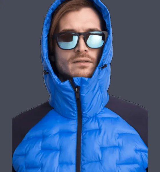 m_hybrid_hood_jacket_4-2.webp Everest Outdoor Varma Jackor | Tunna Jackor<M Hybrid Hood Jacket PALACE BLUE