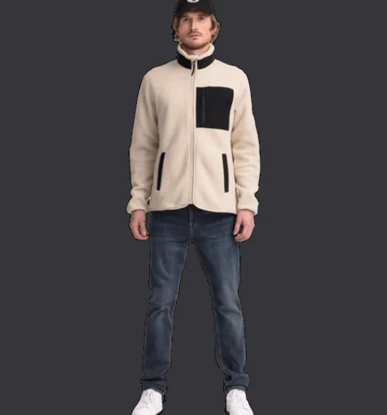 m_pile_sht_retro_2.webp Everest Outdoor Tröjor & T-Shirts | Tröjor<M Pile Sht Retro IVORY BEIGE