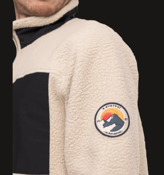 m_pile_sht_retro_3.webp Everest Outdoor Tröjor & T-Shirts | Tröjor<M Pile Sht Retro IVORY BEIGE
