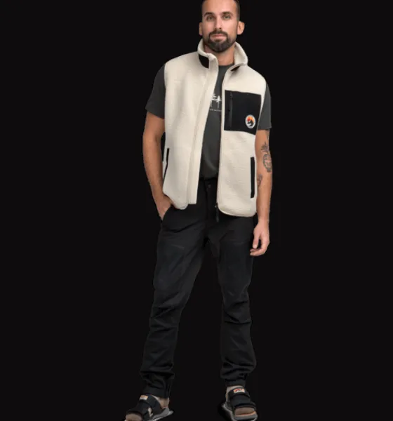 m_retro_pile_vest_2.webp Everest Outdoor Tröjor & T-Shirts | Västar<M Retro Pile Vest IVORY BEIGE