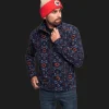 Everest Outdoor Tröjor & T-Shirts | Tröjor<M Zip Fleece Jacket NAVY RETRO PATTERN