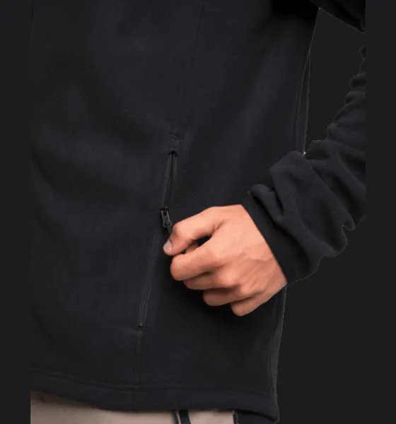 m_zip_fleece_jacket_3.webp Everest Outdoor Tröjor & T-Shirts | Tröjor<M Zip Fleece Jacket BLACK