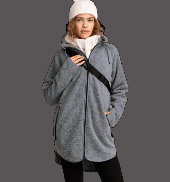 Everest Outdoor Tröjor & T-Shirts | Tröjor<W Pile Long Hood GREY MELANGE