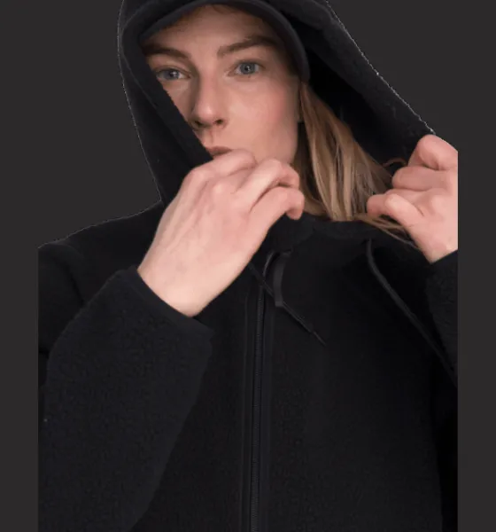 w_pile_long_hood_5.webp Everest Outdoor Tröjor & T-Shirts | Tröjor<W Pile Long Hood BLACK