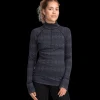 Everest Outdoor Tröjor & T-Shirts<W Wool Uw Half Zip BLACK/GREY PATTERN