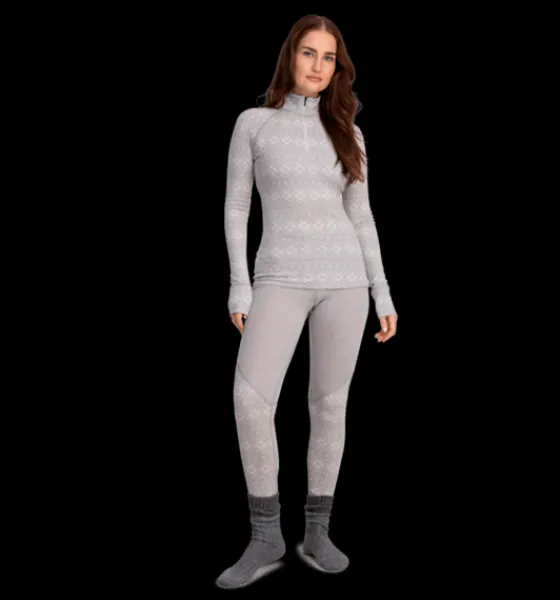 w_wool_uw_half_zip_2.webp Everest Outdoor Tröjor & T-Shirts<W Wool Uw Half Zip LT GREY PATTERN