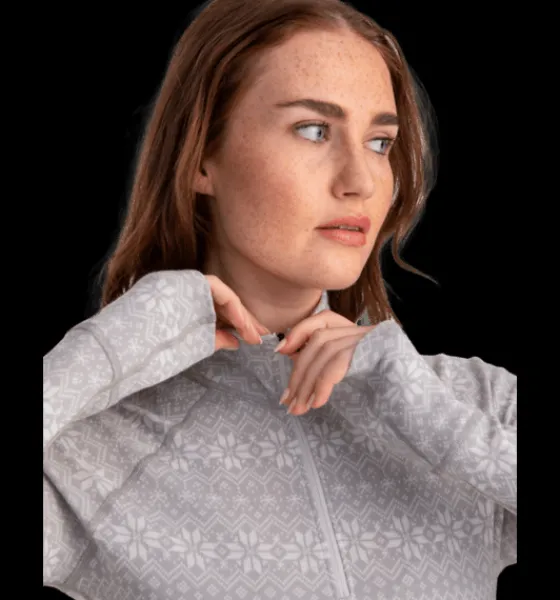 w_wool_uw_half_zip_3.webp Everest Outdoor Tröjor & T-Shirts<W Wool Uw Half Zip LT GREY PATTERN