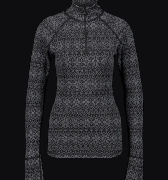 w_wool_uw_half_zip_4-1.webp Everest Outdoor Tröjor & T-Shirts<W Wool Uw Half Zip BLACK/GREY PATTERN
