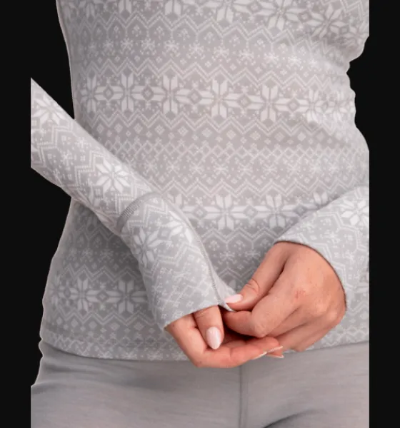 w_wool_uw_half_zip_4.webp Everest Outdoor Tröjor & T-Shirts<W Wool Uw Half Zip LT GREY PATTERN