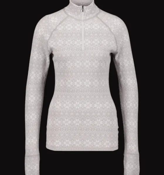 w_wool_uw_half_zip_5.webp Everest Outdoor Tröjor & T-Shirts<W Wool Uw Half Zip LT GREY PATTERN