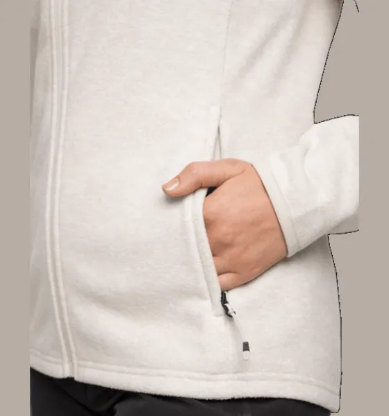 w_zip_fleece_jacket_3.webp Everest Outdoor Tröjor & T-Shirts | Tröjor<W Zip Fleece Jacket BEIGE MELANGE